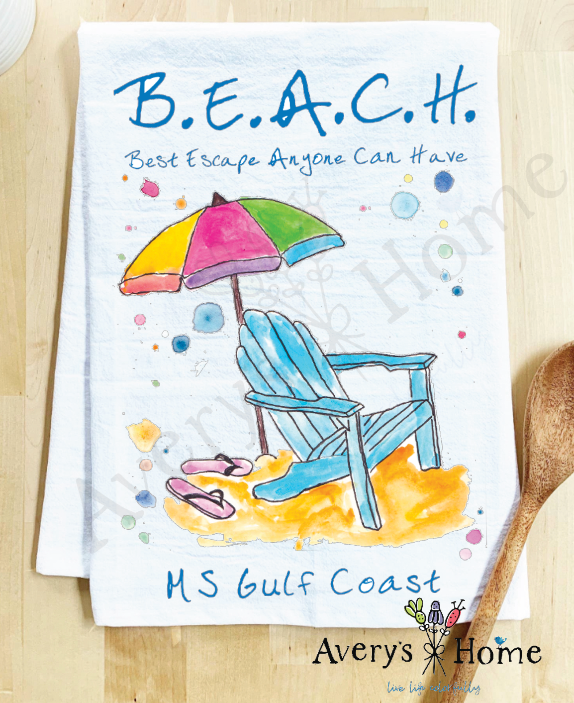 Avery's Home - Wholesale Tea Towel - Beach Vacation Souvenir Customizable Tea Towel9