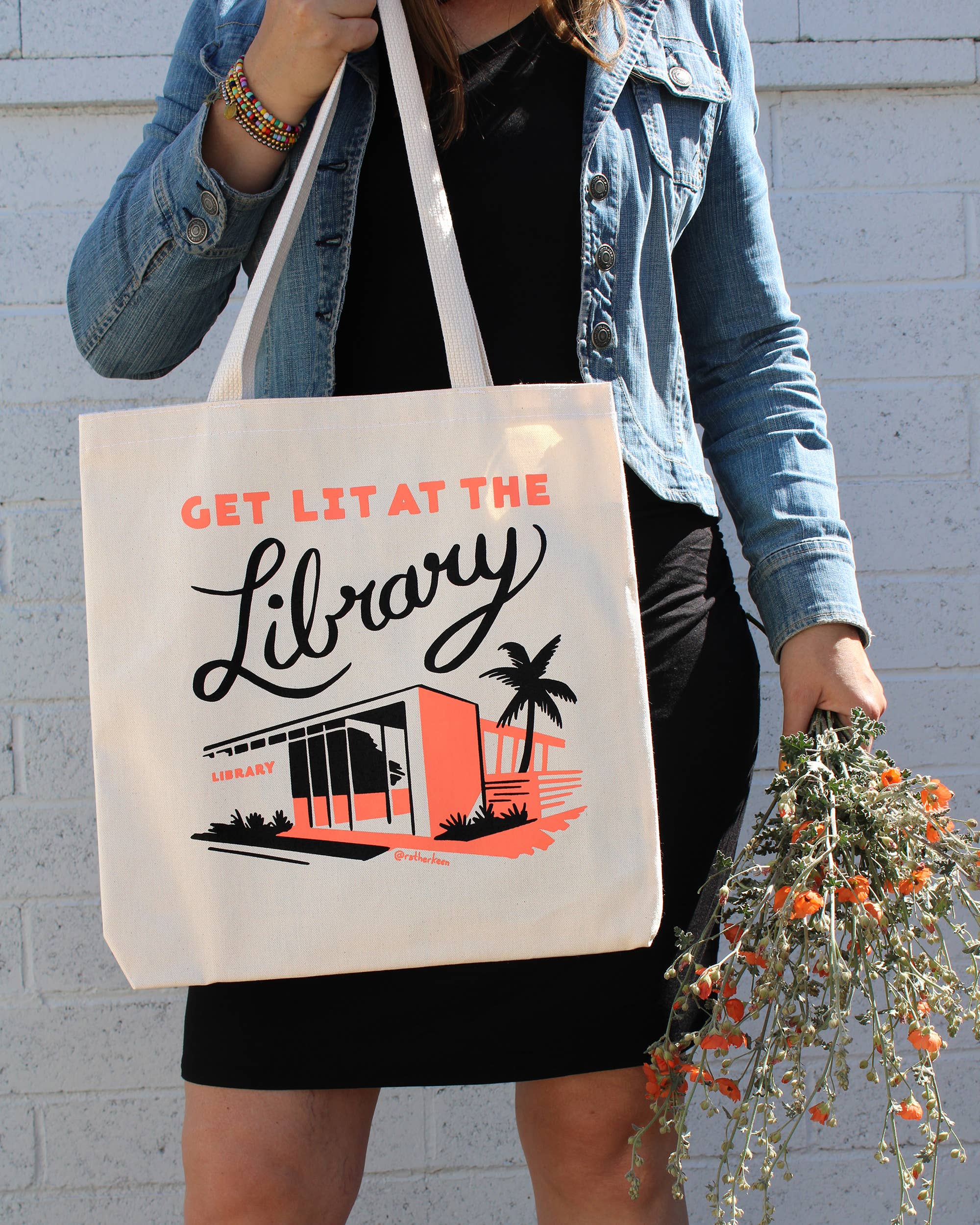 Rather Keen - Wholesale Tote Bag - Women's - Get Lit at the Library tote bag - canvas book bag1