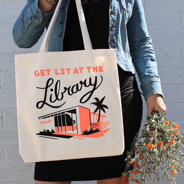 Rather Keen - Wholesale Tote Bag - Women's - Get Lit at the Library tote bag - canvas book bag1