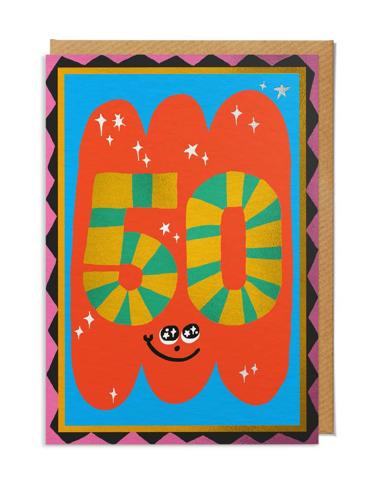 Significant Birthday Card — "50" Cold Foil for wholesale by SANDERS DE ROEPER