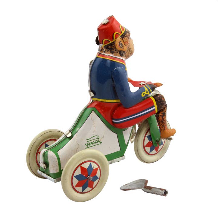 Tribal Trade GmbH - Wholesale Classic Toy - Kids - Tin toy monkey on tricycle tin monkey