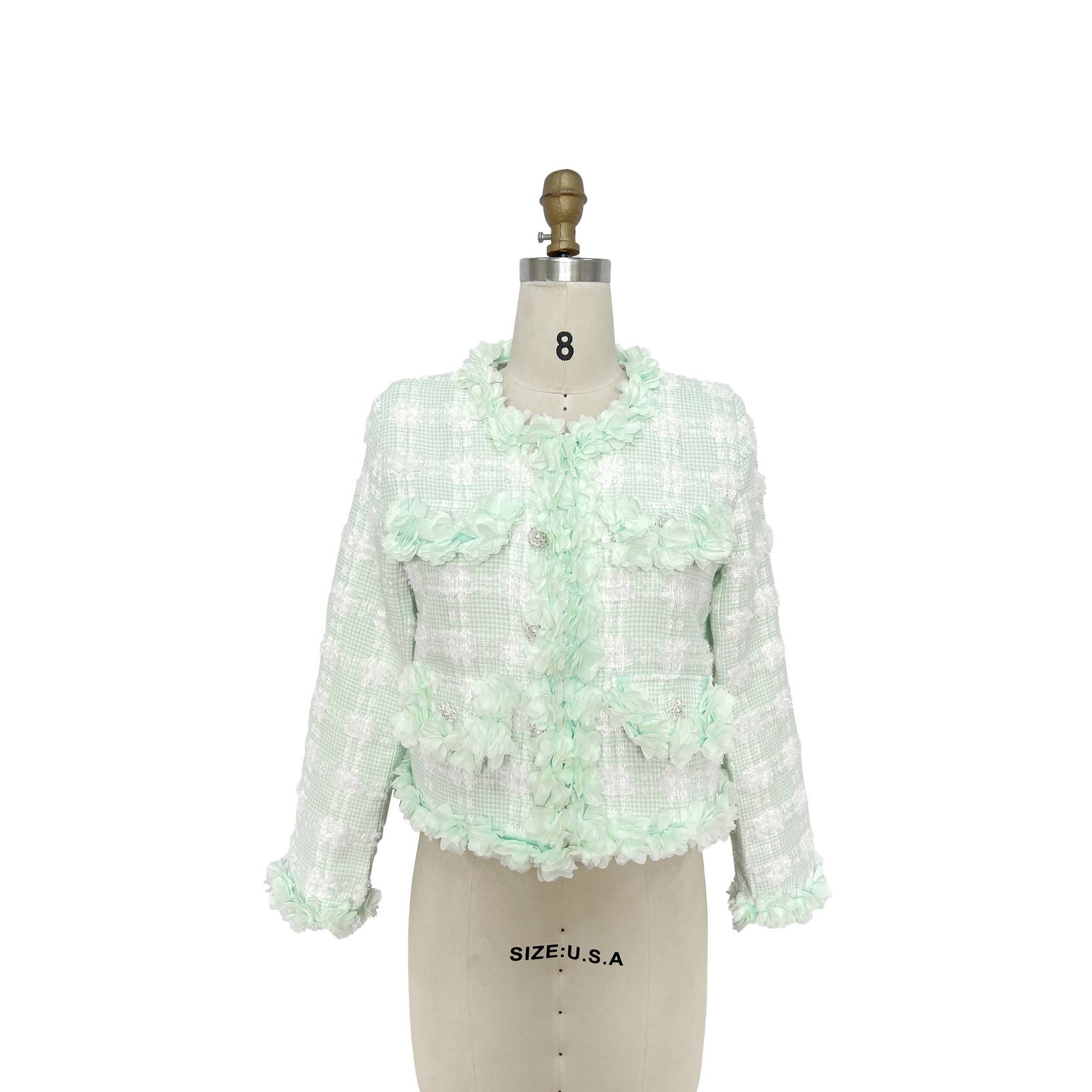 XHHH Inc - Vente Veste – femme - Vestes en tweed à motif à carreaux5