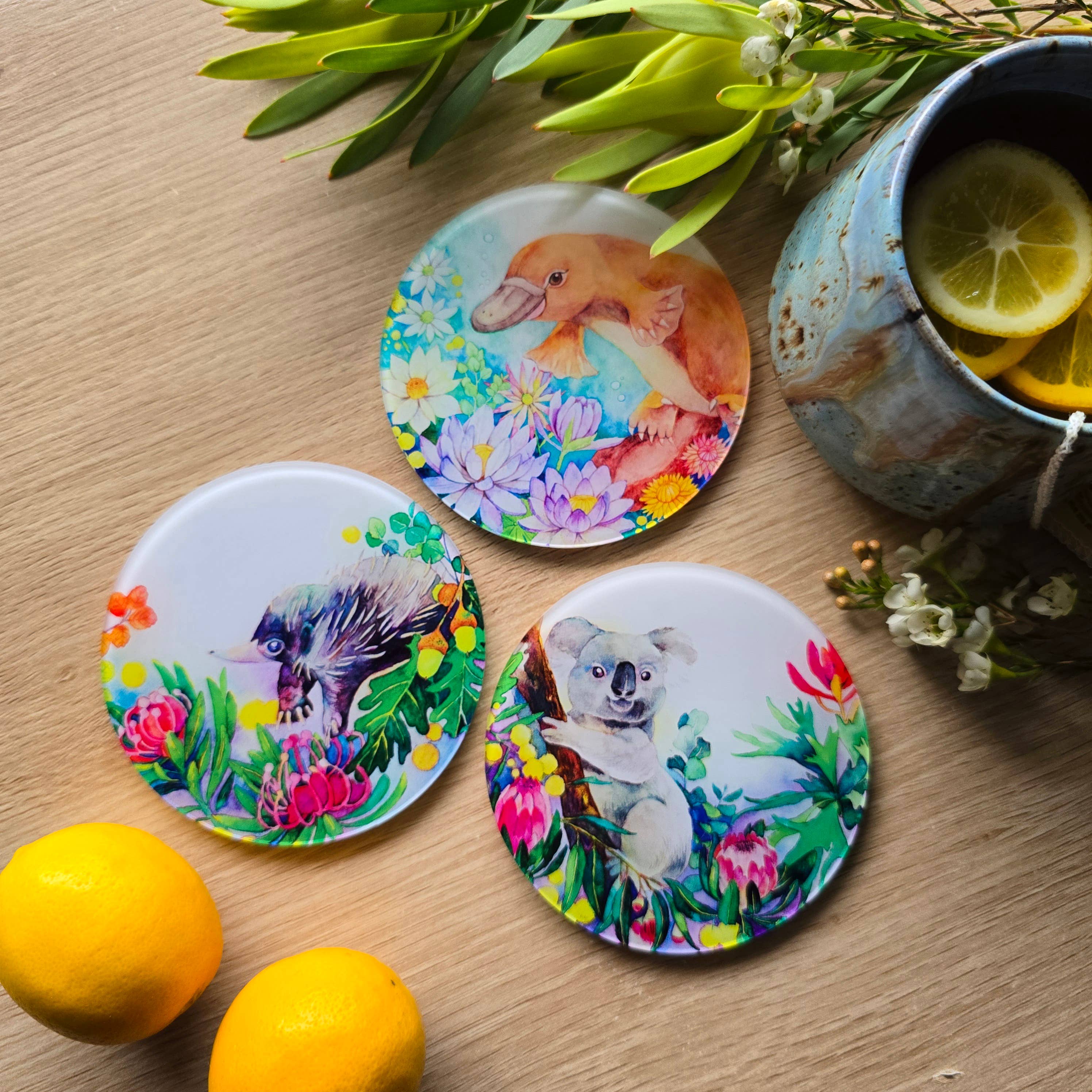 Watercolour By Cat - Wholesale Coasters - Australian Animal Art Coaster