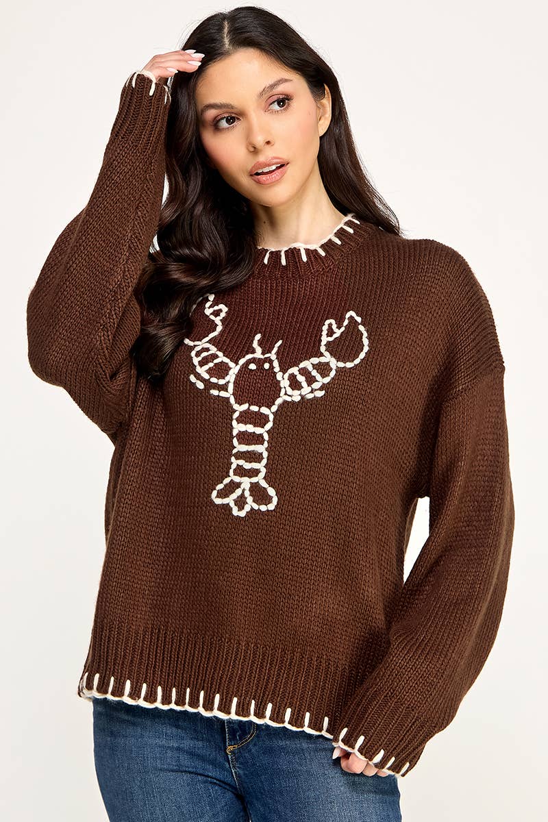 Sweet Generis - Wholesale Knit Sweater - Women's - MY LOVELY LOBSTER CASUAL PULLOVER SWEATER43