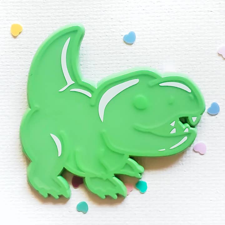 Pastel Dinos T Rex 1.75 Inch Soft Enamel Pin for wholesale by Atomik Cupcake Designs
