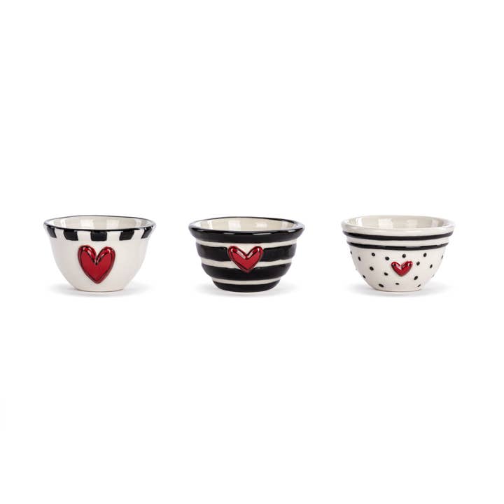 Red Heart Mini Bowls 3 Assorted - 2.5in for wholesale by DEMDACO