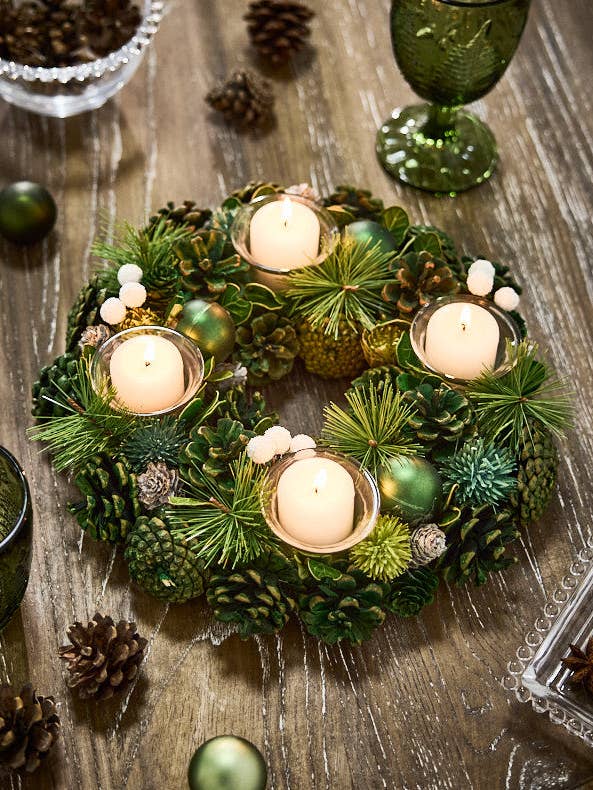 Woodland Green Round Tealight Holder for wholesale by Dibor