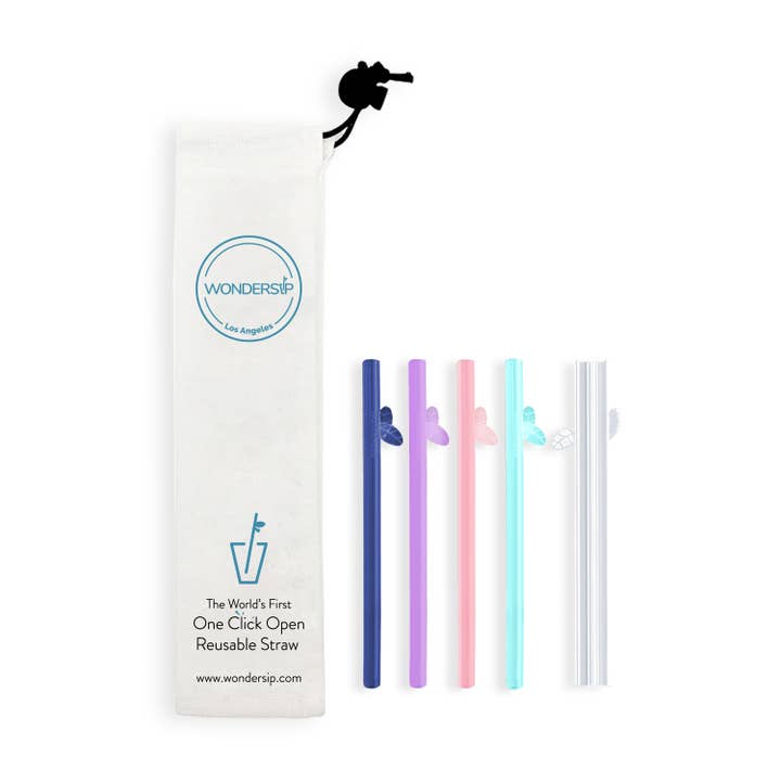 WonderSip Leaf Junior/Cocktail Reusable Straw - 5pcs pack for wholesale by WonderSip