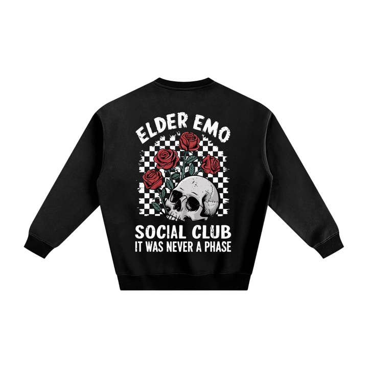 Goth Cloth Co. - Wholesale Graphic Sweatshirt - Unisex - Elder Emo Social Club Fleeced Sweatshirt7