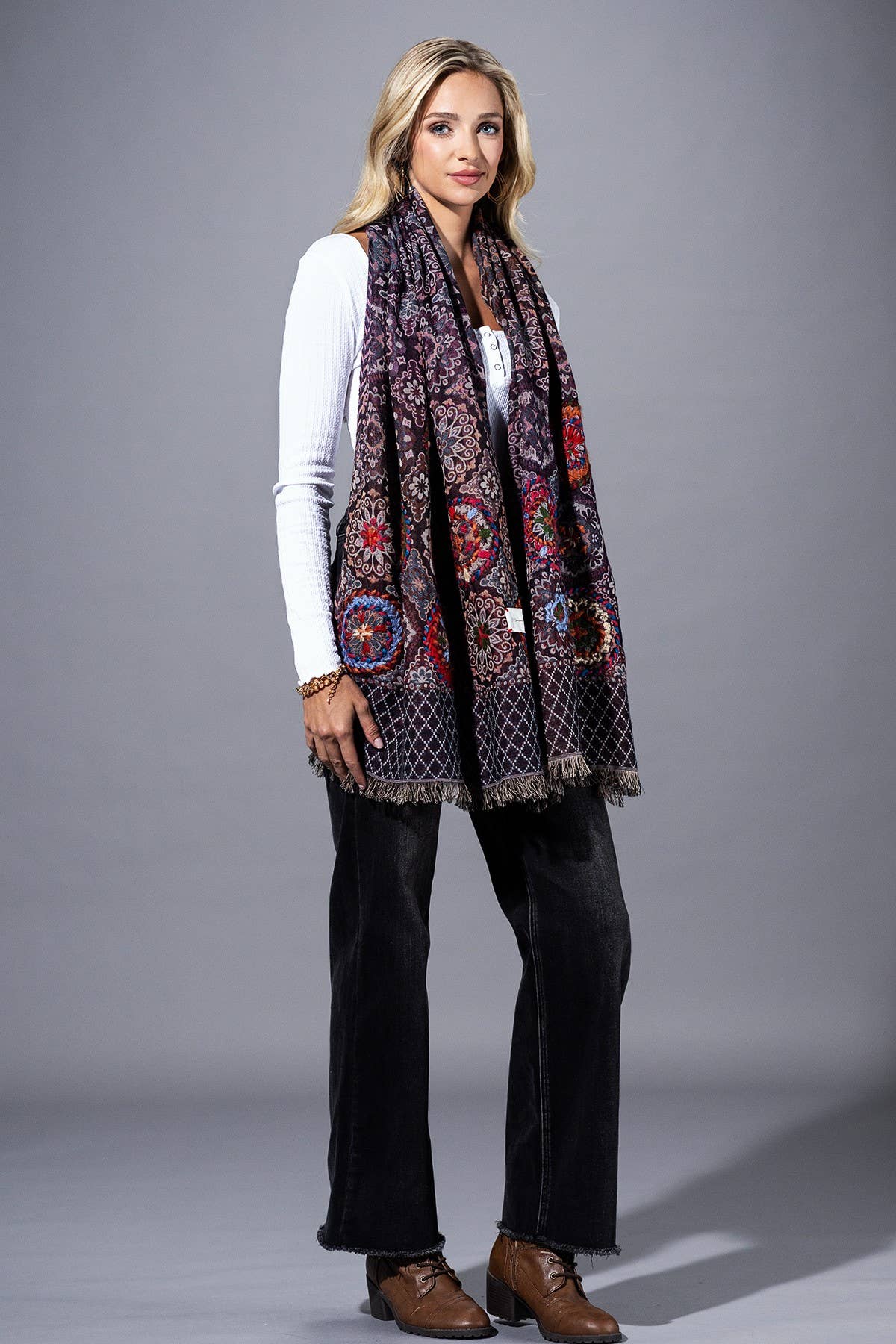 Cotton Wool Iris Scarf for wholesale on Faire5