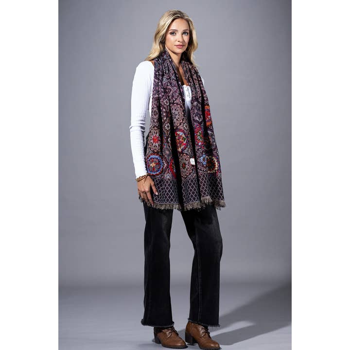 Cotton Wool Iris Scarf for wholesale on Faire5