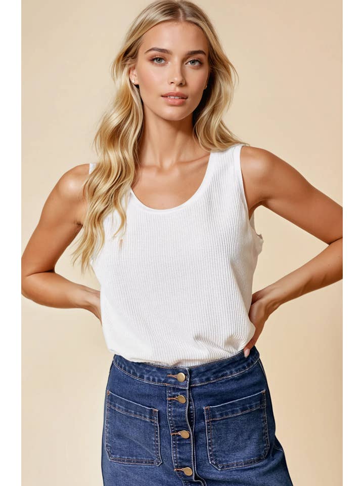 Doe and Rae - Wholesale Tank Top - Women's - TEXTURED KNIT TANK TOP - 43272T-1