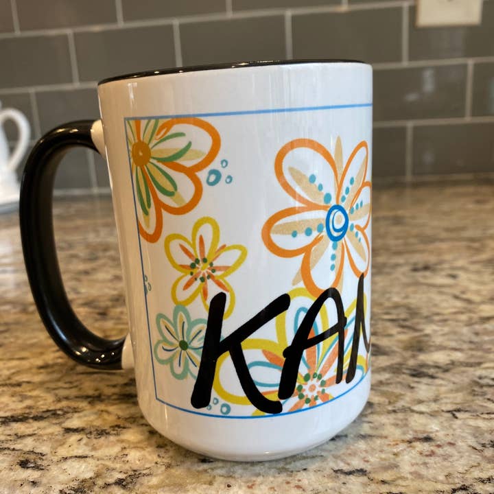Something Beautiful - Wholesale Coffee Mug - Whimsical Flower Kansas Mug5