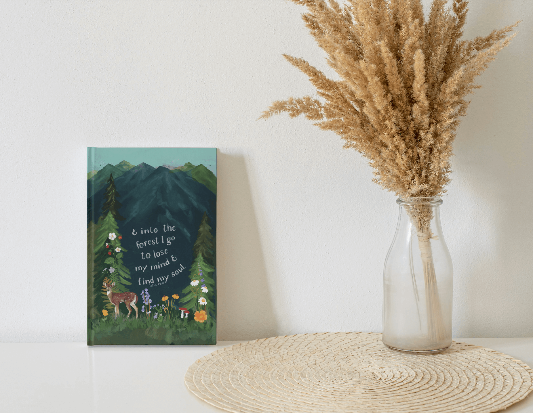 glad you're here co - Wholesale Notebook - Wilderness Forest Notebook – Softcover, 100 Lined Pages, Nature Corner Art, Inspirational John Muir Quote5