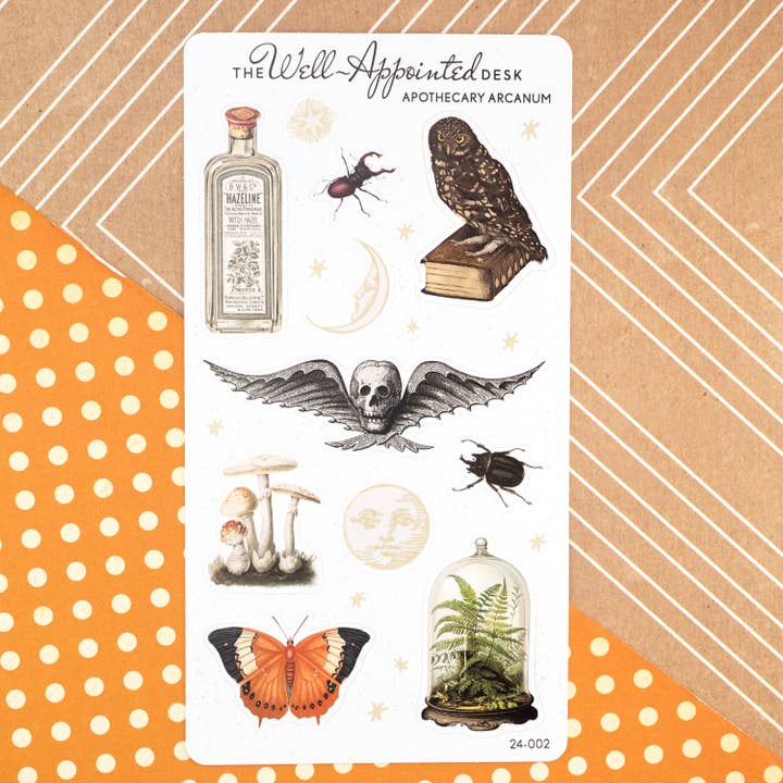 Apothecary Arcanum Sticker Sheet (24-002) for wholesale by The Well-Appointed Desk