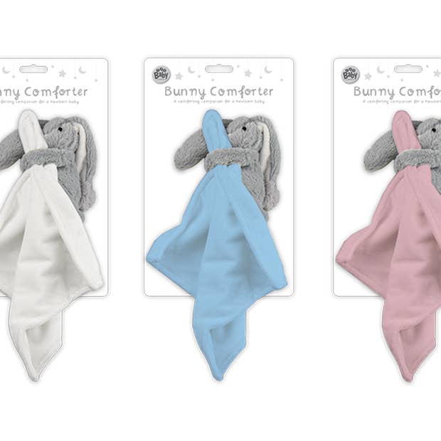 Baby Plush Bunny Comforter | Blue | Pink | White and other Purchase wholesale comforter toy. Free returns & net 60 terms on Faire trending on Faire.