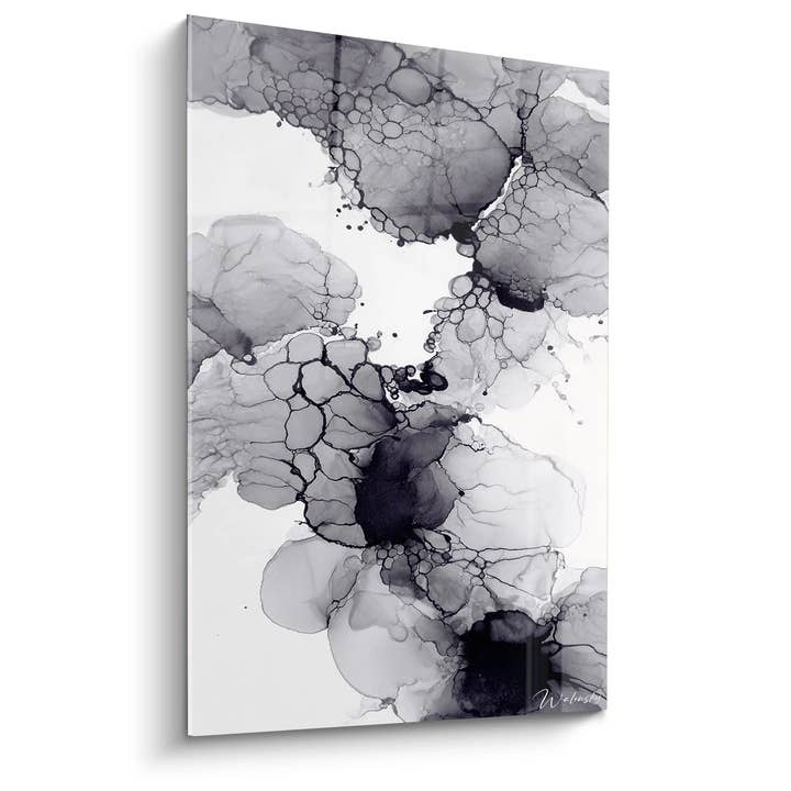 Abstrakt blækmaleri - Blæk skyer - Sort og hvid abstrakt udgave for engroshandel hos Walensky
