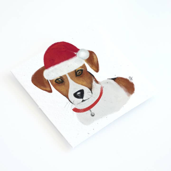 Dog Christmas Card / Zero Waste & Handmade for wholesale by Gabriella Rizzo Studio