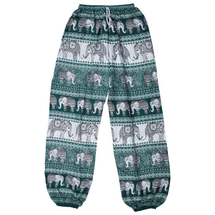 Elephant Print Drawstring Pants for wholesale by Bamboo Trading Company