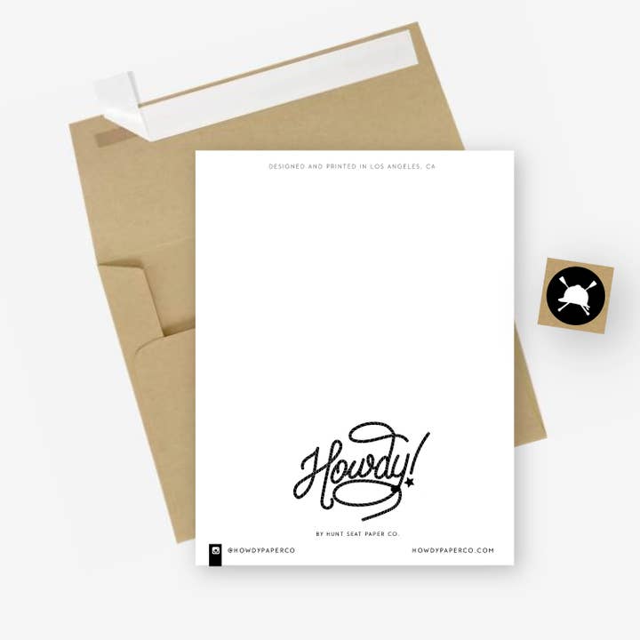 Hunt Seat Paper Co. – wholesale Everyday greeting card – Wild As The West - Howdy! Southwestern Cowgirl Greeting Card