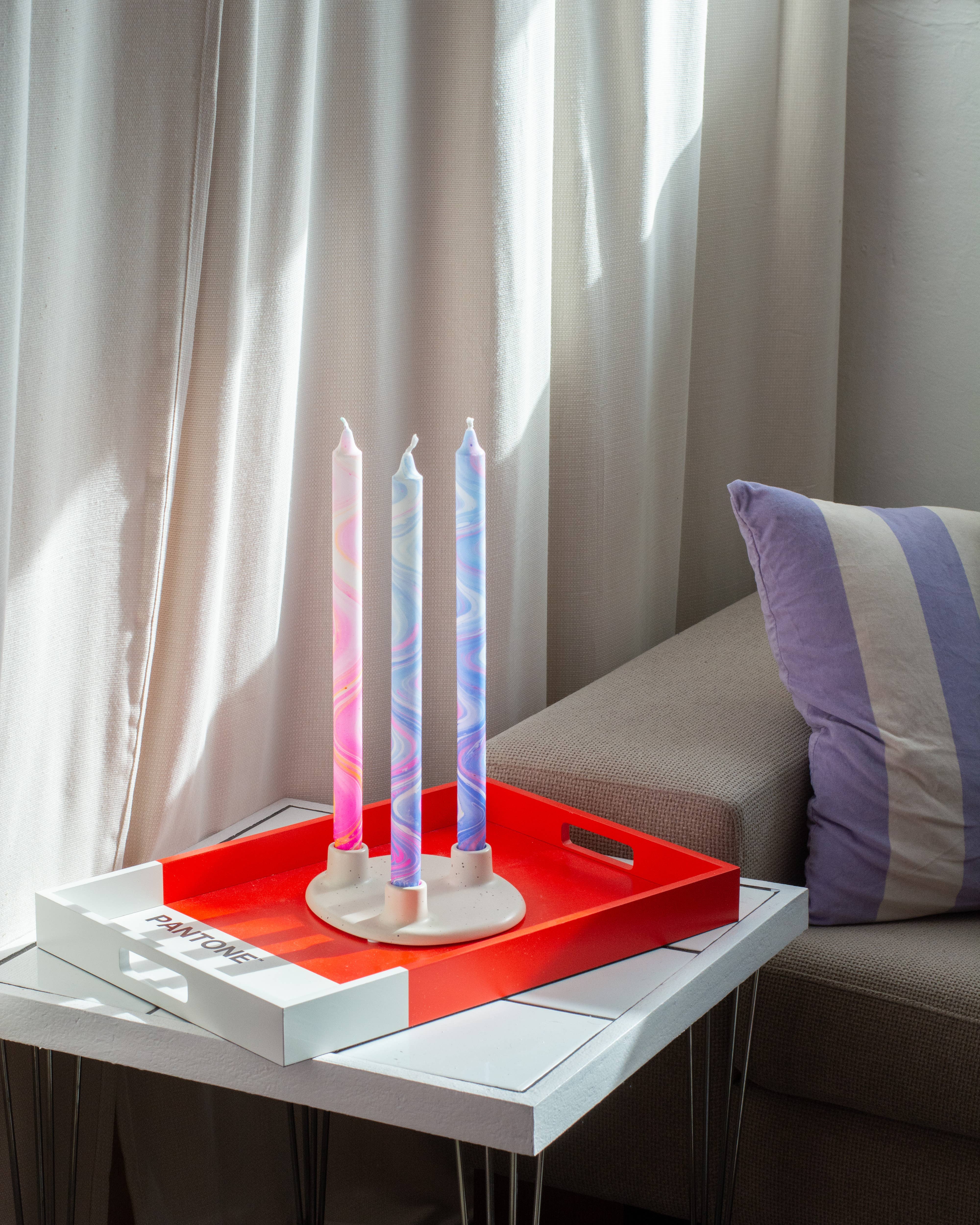 Nordtrice - Wholesale Tapered Candle/Candlestick - Taper candles (Long)- spring marble decorations 35 cm!4