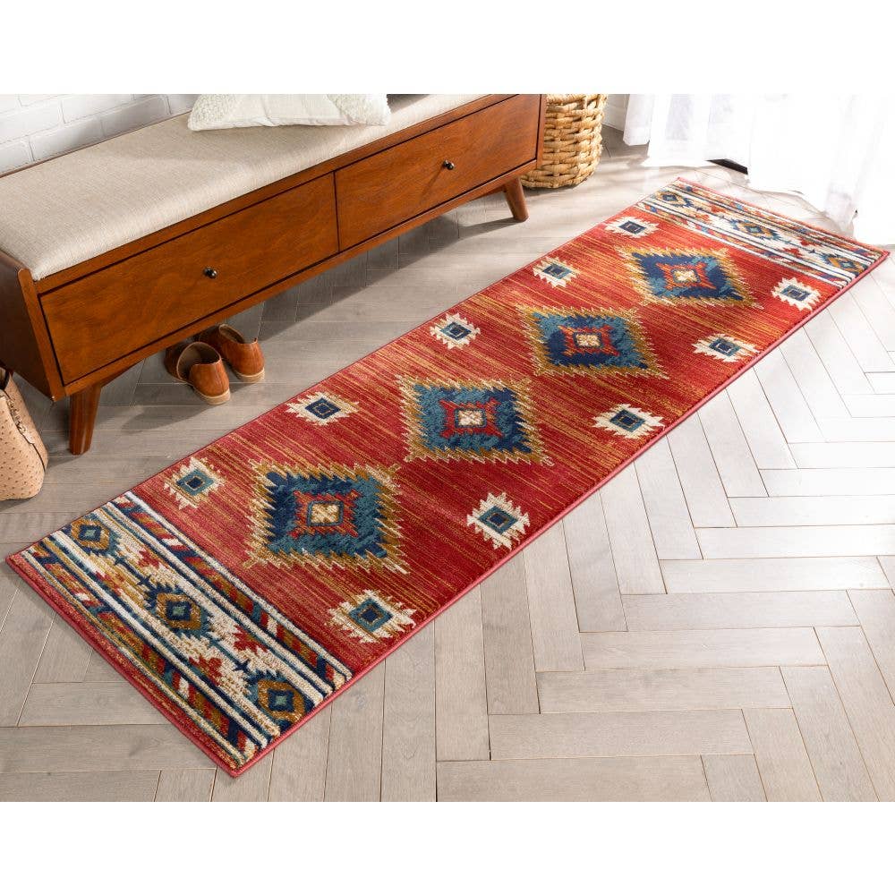Well Woven - Wholesale Area Rug - Lea Crimson Traditional Southwestern Tribal Rug13