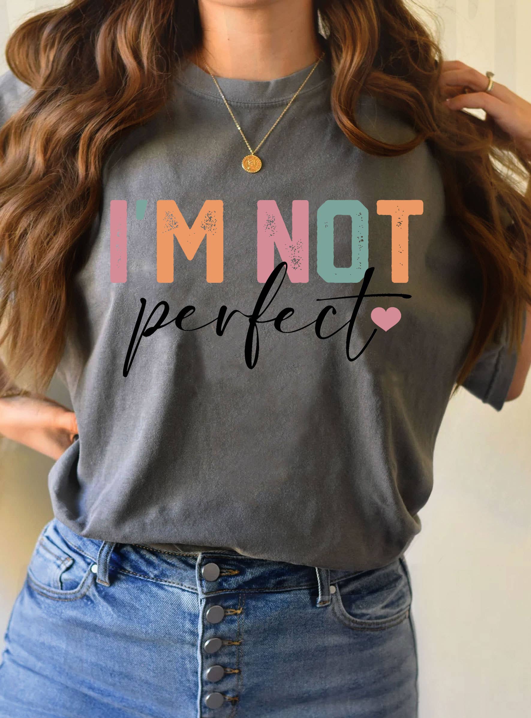 Rustee Clothing - Vendita all'ingrosso Maglietta serigrafata - Donna - MAGLIETTE GRAFICHE NON SONO PERFETTE2