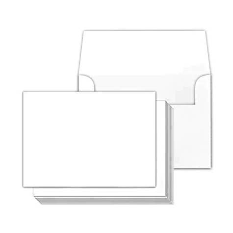 Fine Cardstock - Wholesale Stationery/Notecard Set - White Blank 5 x 7” Card Stock Thick Paper – Blank Postcards and Index Flash Note Cardstock (100 Cards with Envelopes)0