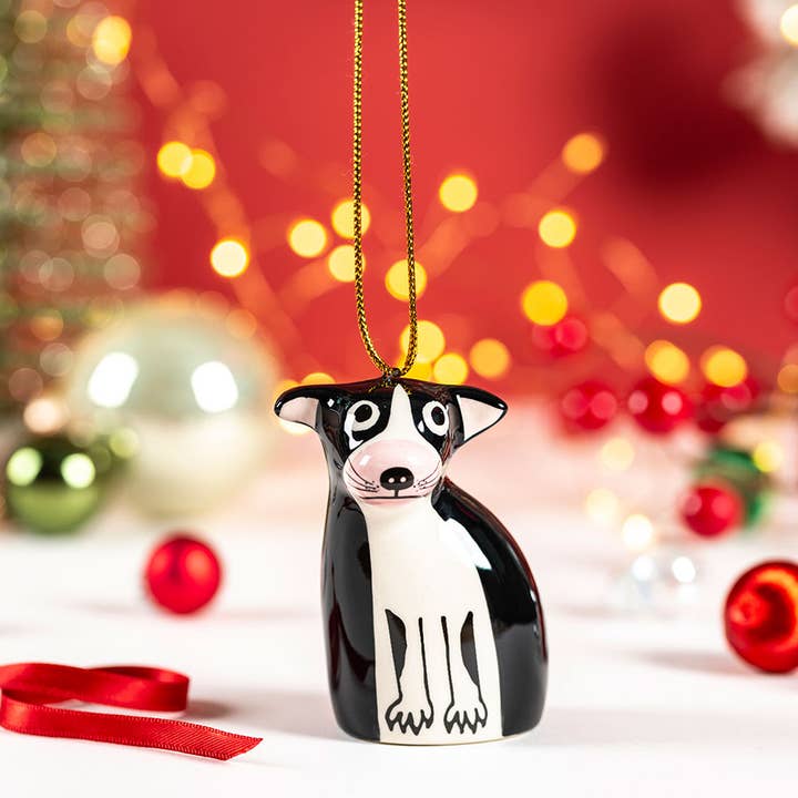Décoration de Noël suspendue Boston Terrier pour la vente par Hannah Turner Ltd