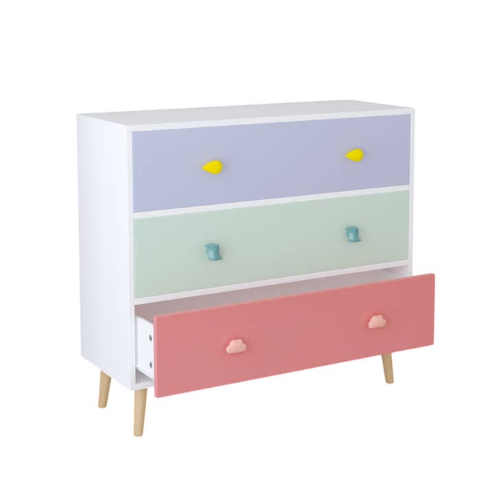 39F Inc. - Wholesale Bedroom Furniture - Colorful Kids 3-Drawer Dresser Storage Cabinet for Bedroom31
