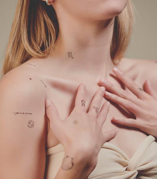 INKED by Dani – Tatuagem temporária por atacado – Coleção Zodiac: Pacote de tatuagem temporária de signos de água8