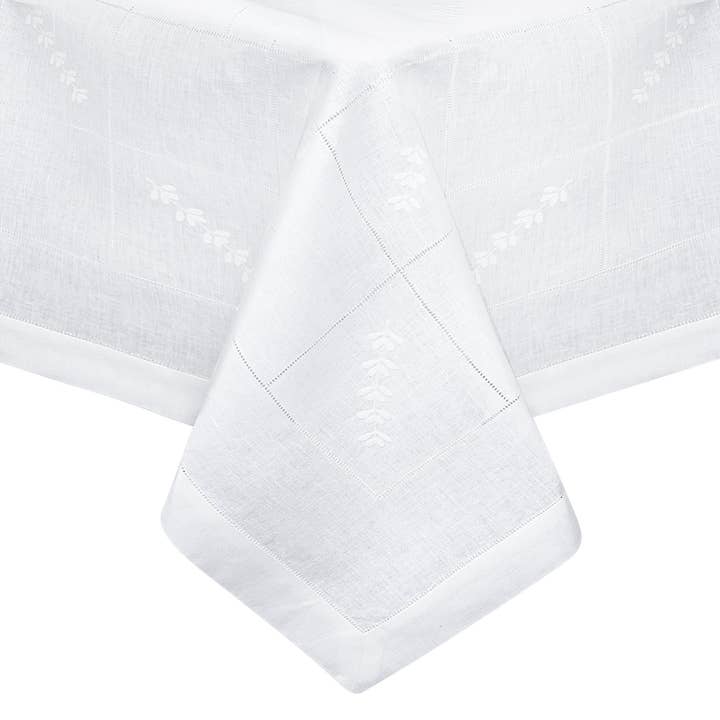 Leaf Grid Linen Tablecloth for wholesale by Lenitar