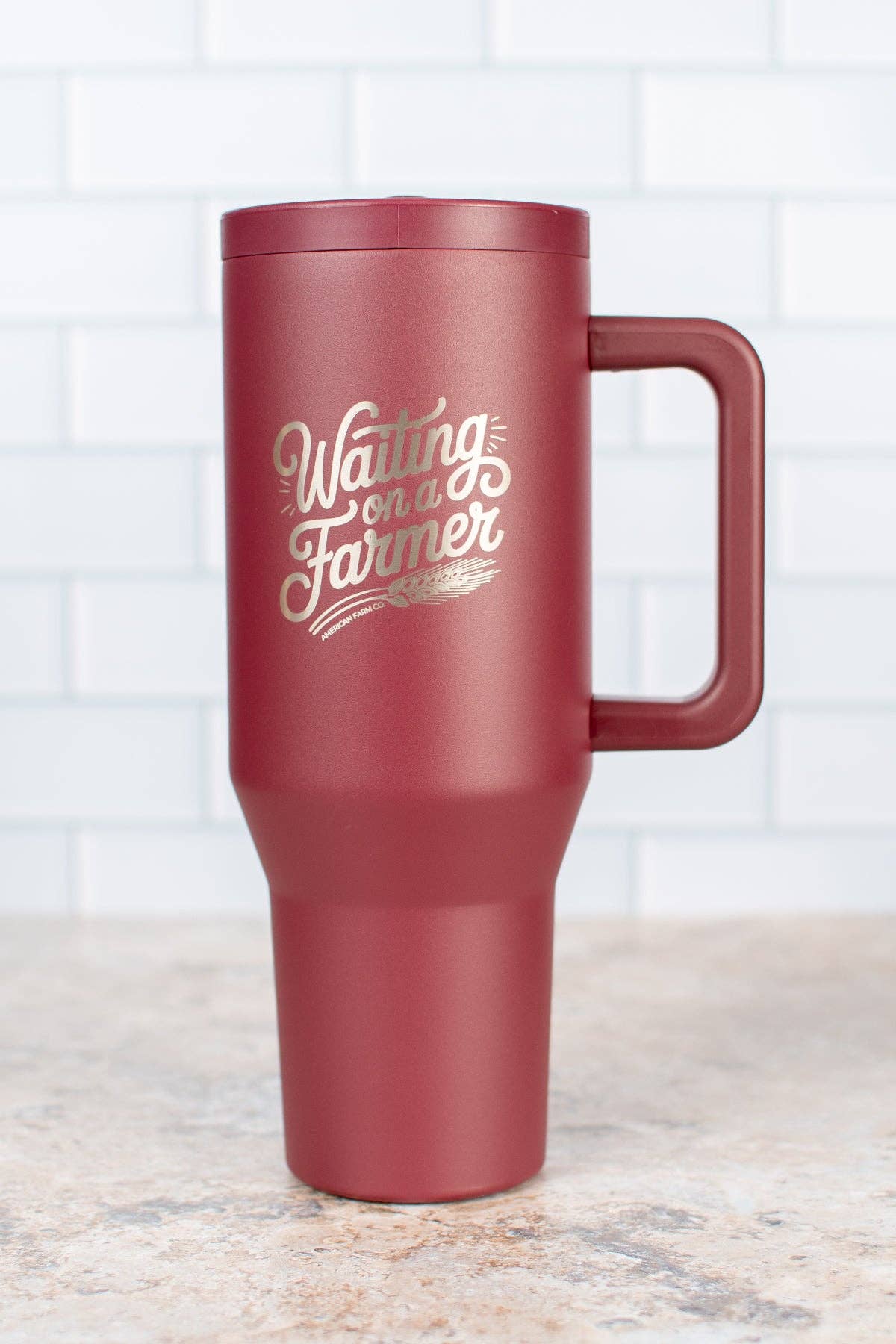 American Farm Company - Wholesale Insulated Mug/Tumbler - 'Waiting on a Farmer' 40oz Water Tank Tumbler6