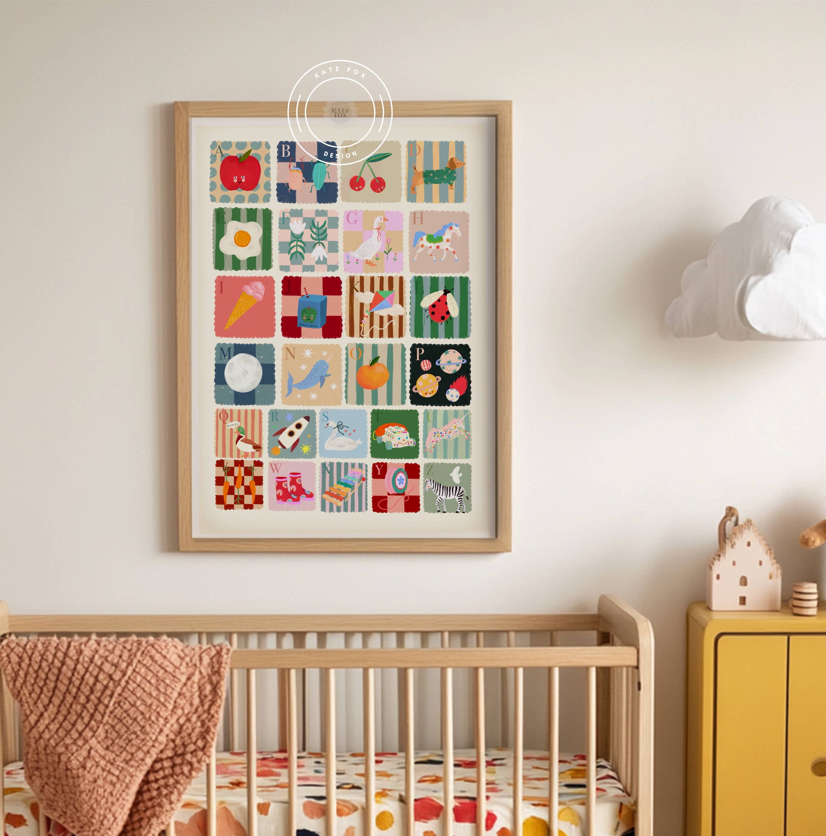 Kate Fox Design – wholesale Art print – Cool Kids Alphabet, Children’s Art, ABC, Colourful, Nursery4