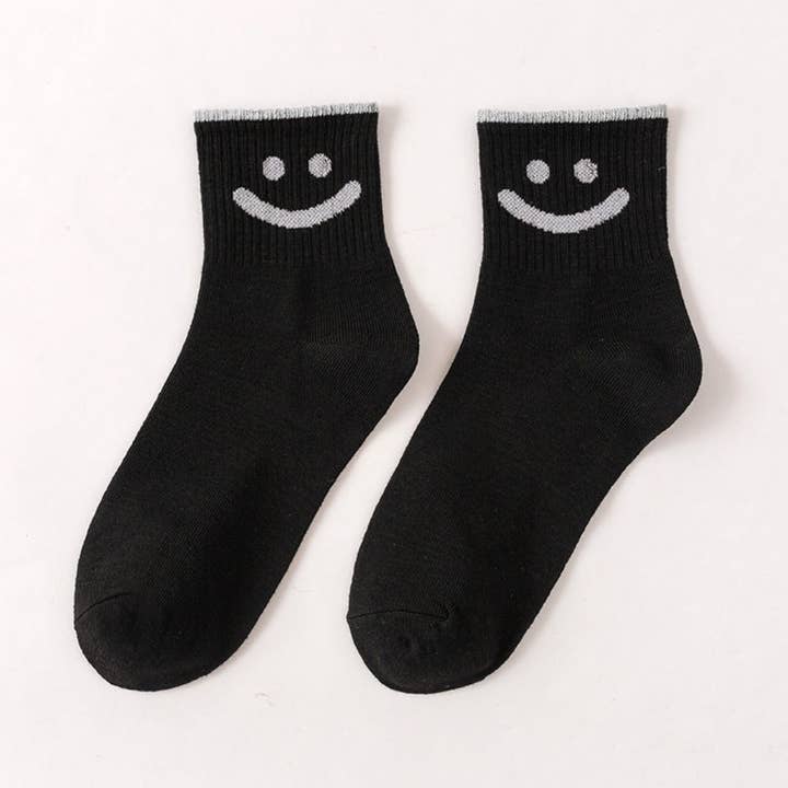 Funkyrel® Atzbranding Limited - Wholesale Socks - Women's - Rufia - Smiley Face Pattern Autumn Winter Socks