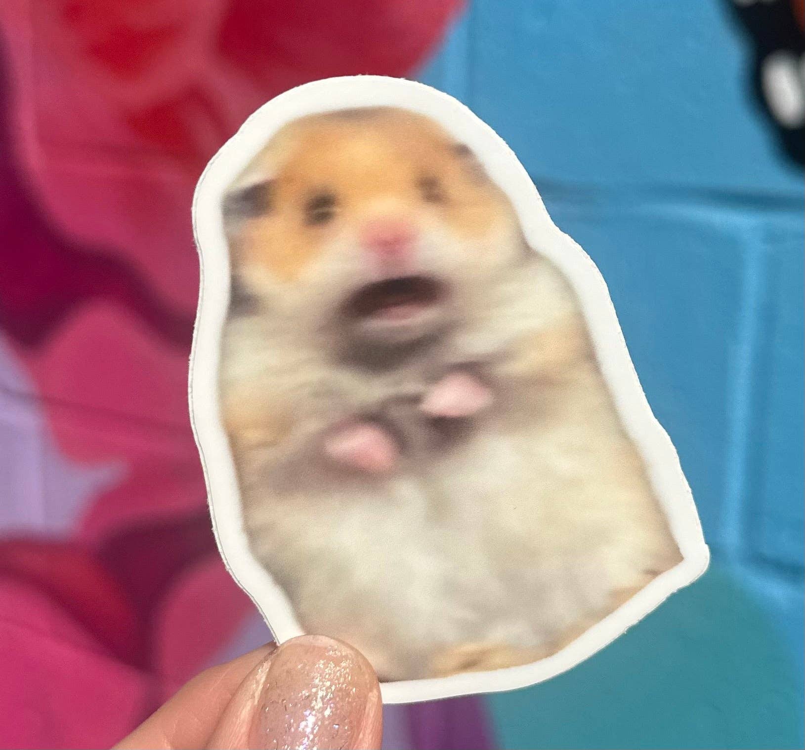 Hilarious Humanitarian - Wholesale Sticker - Scared Hamster Sticker1