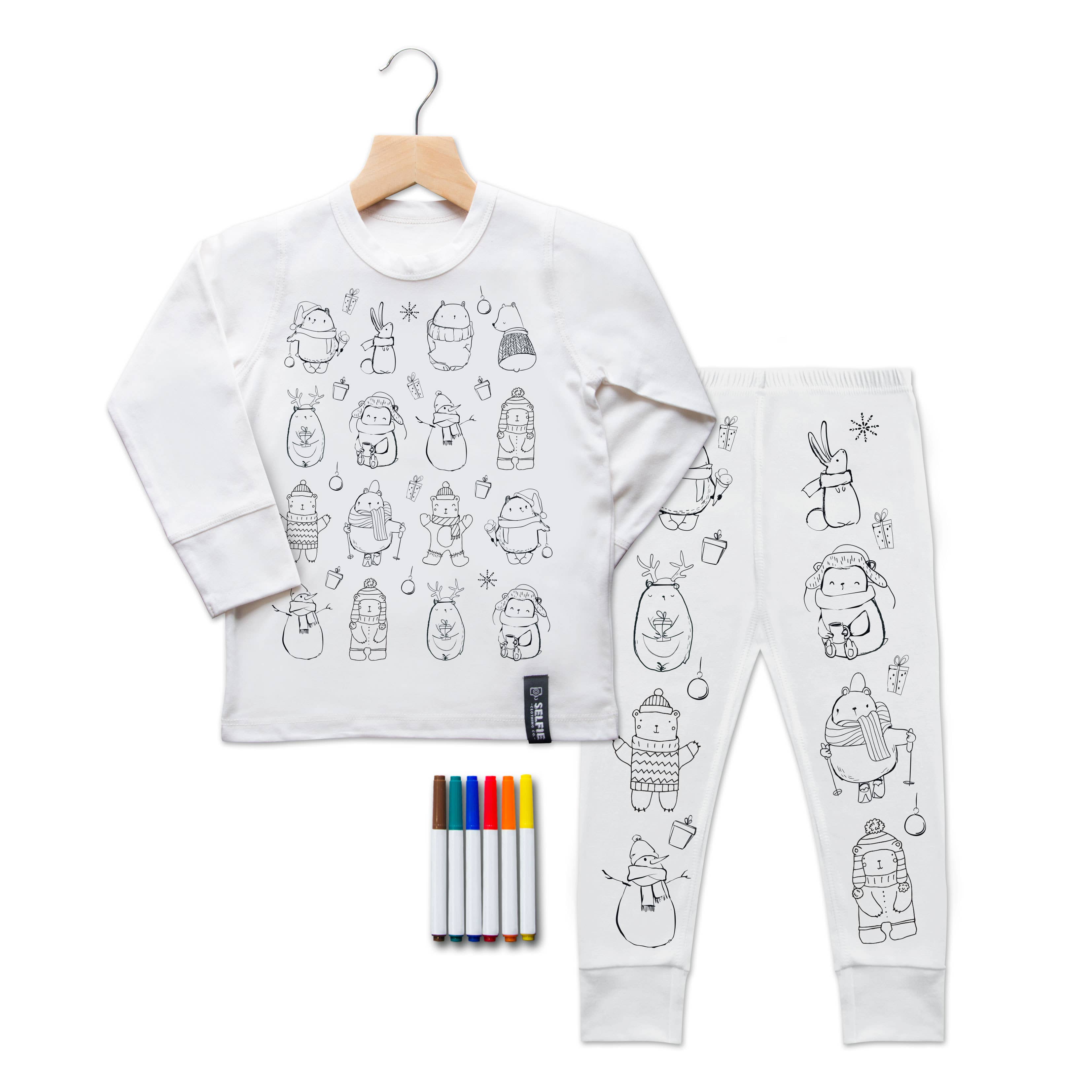 Selfie Craft Co – wholesale Sleepwear set – Kids – Cutesy Christmas Colour In Pyjamas (NOT AVAILABLE IN USA)2