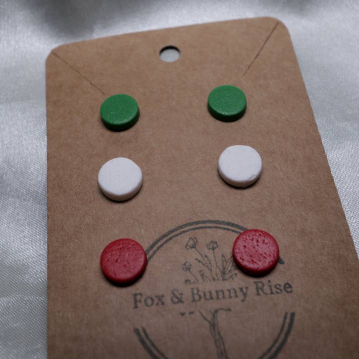 Runde, strukturierte Nieten aus Polymerlehm, klein für den Großhandel von Fox and Bunny Rise