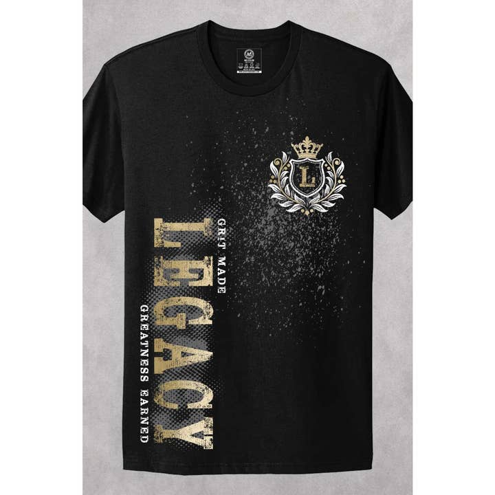Legacy Foil Print Short Sleeve Tee for wholesale by Art by Forgrand