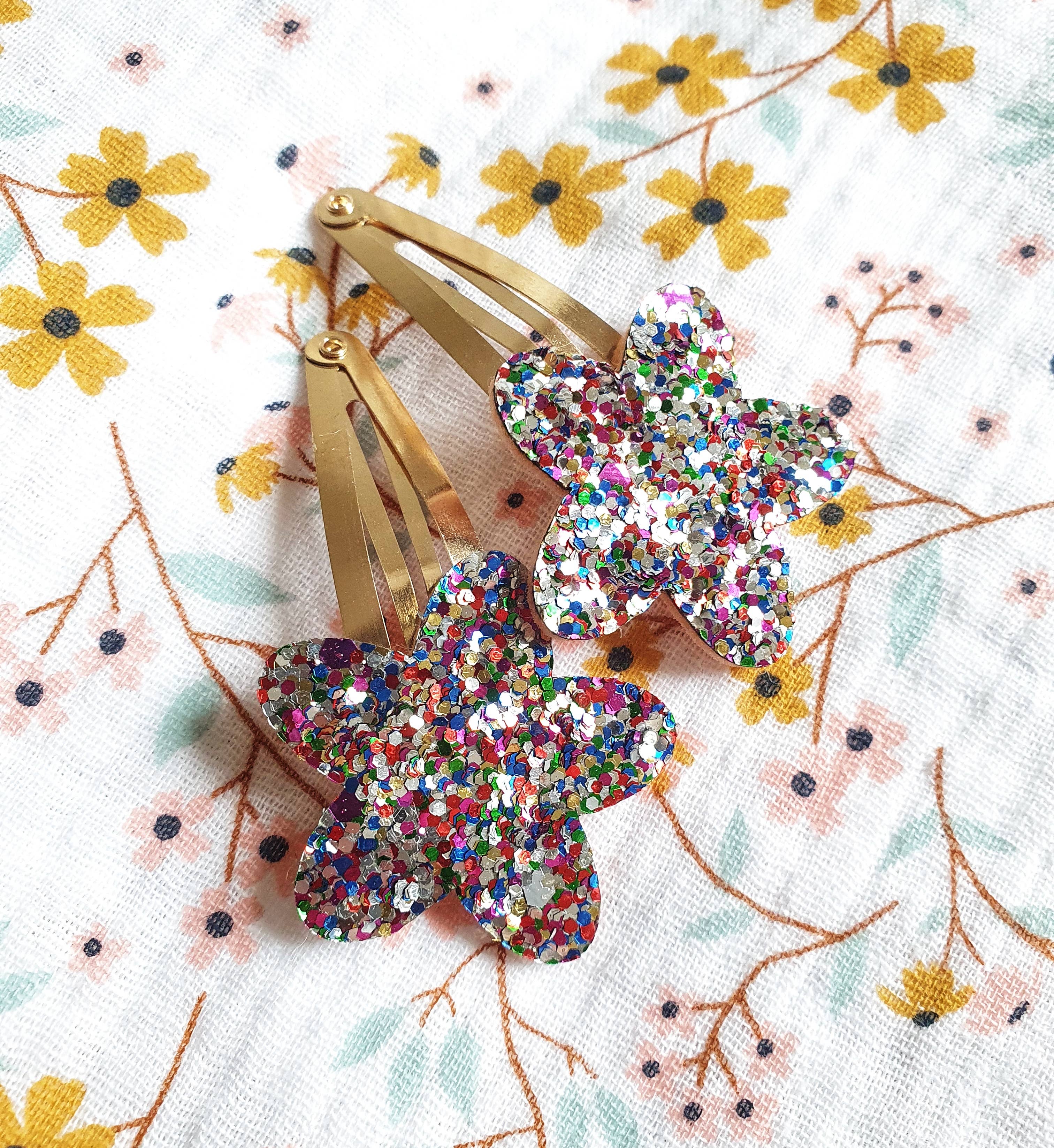 Mini galaxie – wholesale Hair clip – Child – Glitter star clips - Set of 2 multicolor1