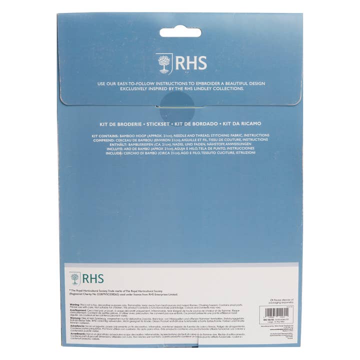 West Design Products - Wholesale Embroidery/Cross Stitch Supplies - RHS Embroidery Kit, Multicoloured, 8", In the Wild
