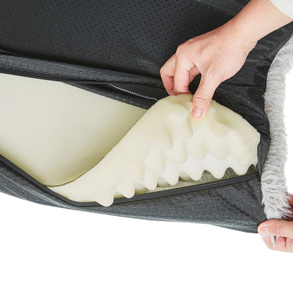 Olliix - Wholesale Pet Bed - Dog - Faux Fur Orthopedic Dog Bed Rug with Cover, Grey3