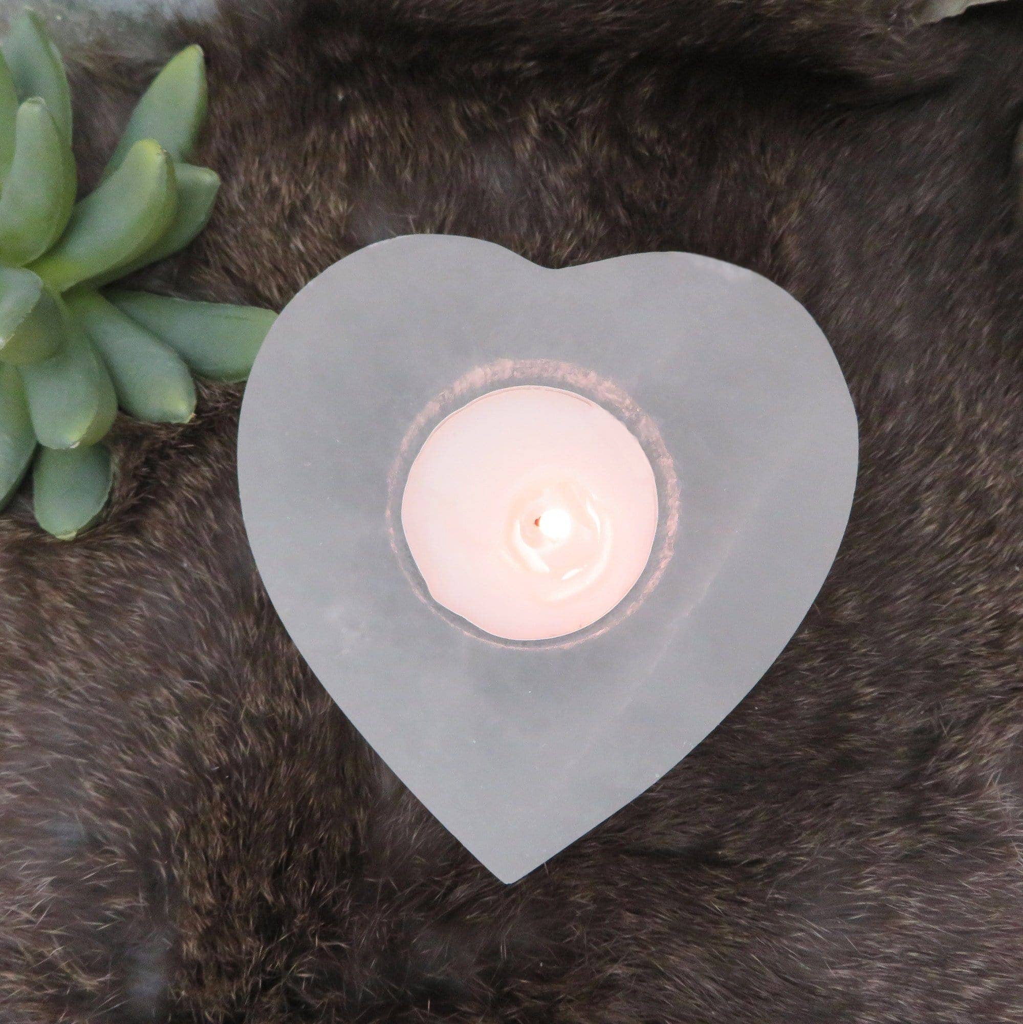 Rock Paradise - Wholesale Candle Holder - Selenite Heart Shaped Crystal Candle Holders2