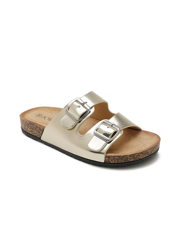 Joia Paris - Wholesale Sandals - Women's - Flat sandal with double strap and adjustable buckle W-12915