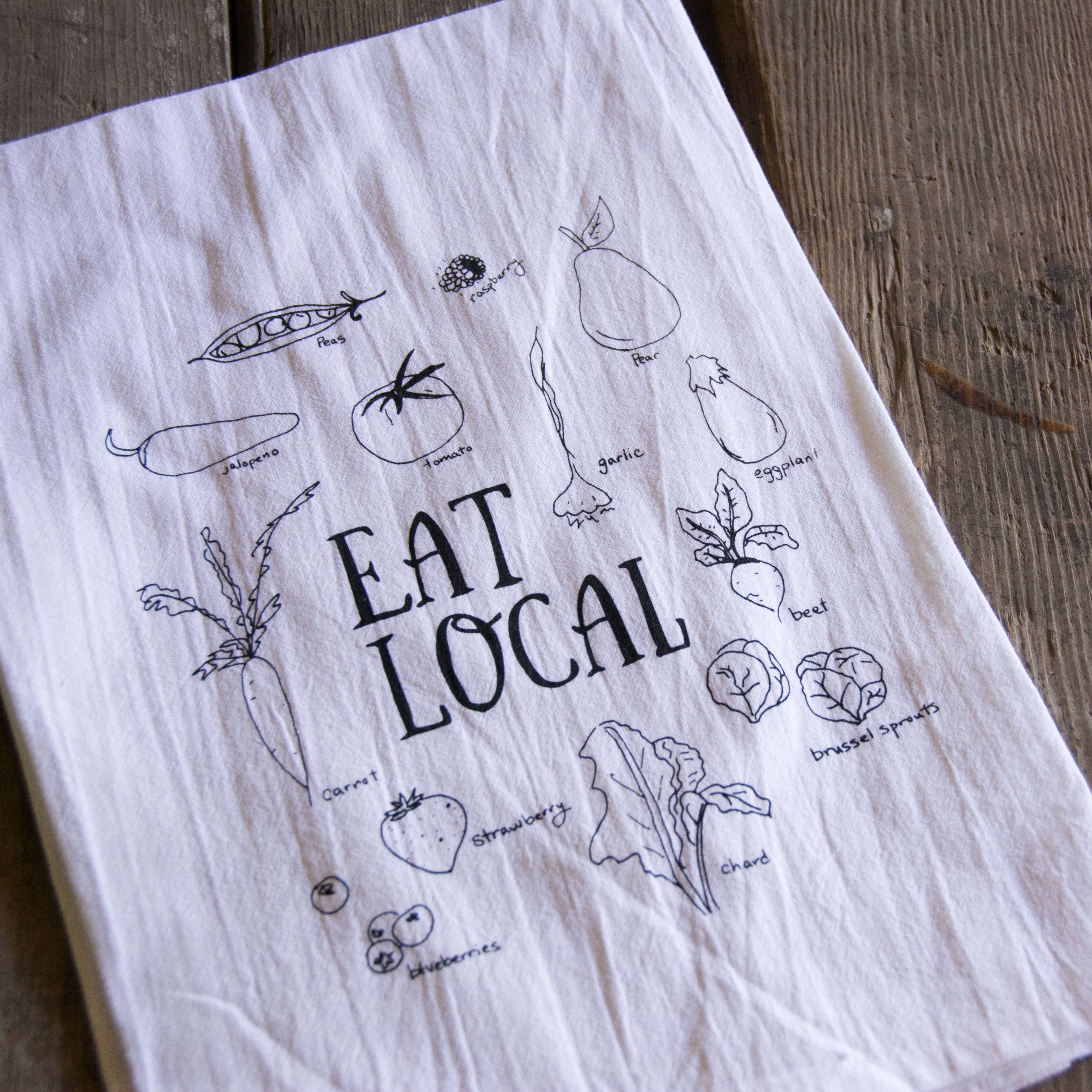 Ladybug Press - Wholesale Tea Towel - Eat Local Tea Towel3
