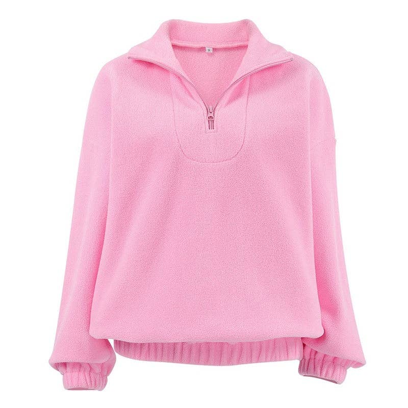 OceanusSwim – wholesale Hoodie – Women's – Solid Color Fleece Loose Collar Pullover Hoodie3