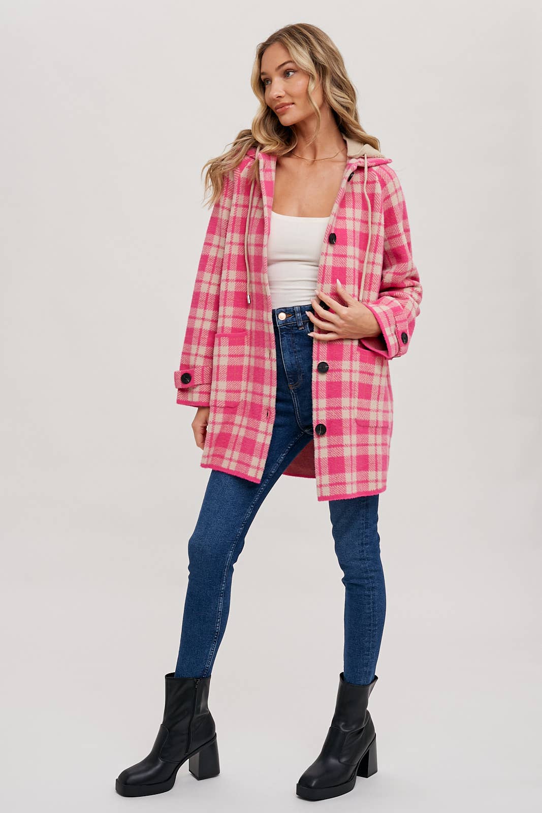 Bluivy - Wholesale Jacket - Women's - PLAID HOODIE JACKET8