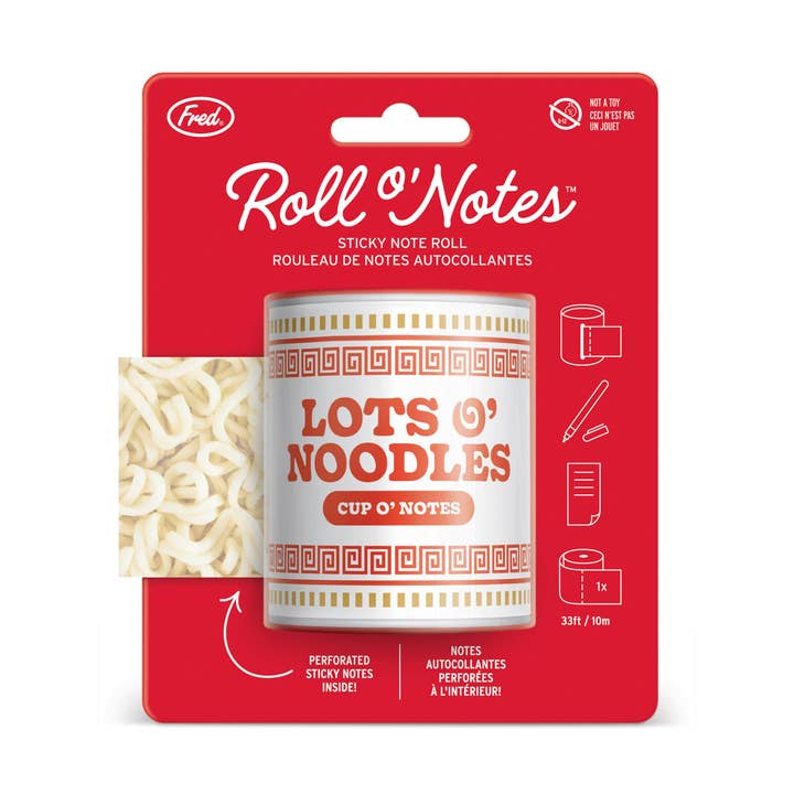 Fred & Friends - Wholesale Sticky Notes - Roll O Notes - Sticky Notes - NOODLES