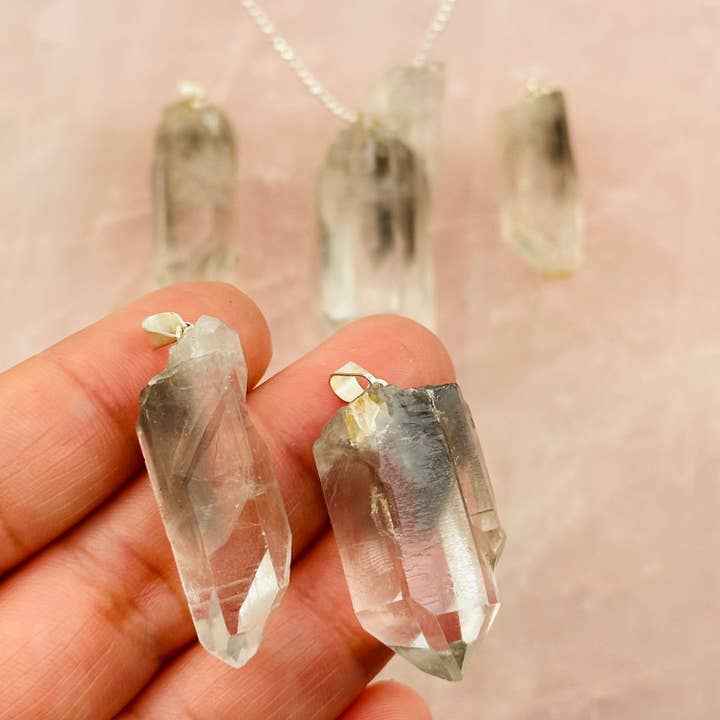 Rock Paradise - Wholesale Individual Charm/Pendant - Crystal Black Phantom Lithium Quartz Pendant RARE Find