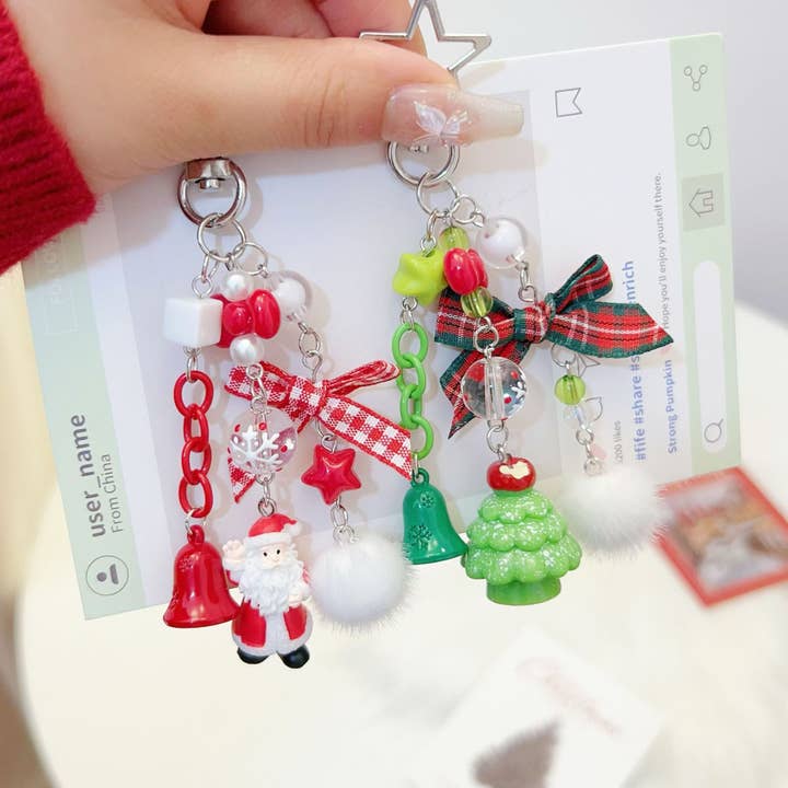 MKS America - Wholesale Keychain - Women's - Christmas Tree Santa Beaded Keychain2